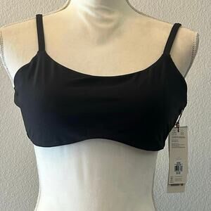 CALIA NWT Tie Back Bikini Top Pure Black Size Medium UPF 50+